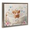 Stupell Industries Baby Cattle in Floral Tub Floating Frame, design by Shawna Stewart